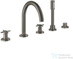 GROHE ATRIO 5 üléses kádtöltő csaptelep zuhanyszettel, alaptest nélkül, Brushed Hard Graphite 29408AL0 (29408AL0)