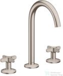 Hansgrohe AXOR ONE 170 3 üléses mosdó csaptelep, klik-klak leeresztővel, rozsdamentes acél hatású 48040800 (48040800)