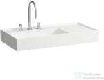 Laufen Kartell By Laufen 90x46 cm-es csiszolt aljú mosdó 3 csaplyukkal, LCC Active bevonattal, fehér H818338A001581 (H818338A001581)