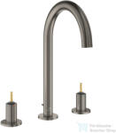GROHE ATRIO PRIVATE L 3 üléses mosdó csaptelep fogantyú nélkül, automata leeresztővel, Brushed Hard Graphite 20593AL0 (20593AL0)