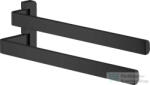 Hansgrohe AXOR UNIVERSAL SOFTSQUARE 40, 9 cm-es dupla törölközőtartó, matt fekete 42821670 (42821670)