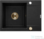 INVENA TESALIA 59x44 cm-es gránit mosogató medence, fekete/arany AZ-01-Z42-B (AZ-01-Z42-B)