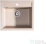 LunArt Cuki 56x51 cm-es öntött gránit mosogató medence szifon nélkül, Beige 5999861632138 (5999861632138)