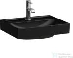 Laufen MEDA 45x35 cm-es falra/bútorra szerelhető csiszolt aljú mosdó túlfolyó nélkül. matt fekete H8161117161111 (H8161117161111)