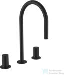 Laufen KARTELL BY LAUFEN 3 üléses mosdó csaptelep elfordítható kifolyóval, leeresztő nélkül, PVD matt titán fekete H3123330812201 (H3123330812201)