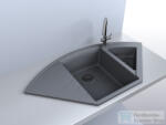 LunArt Beren 110x57, 5 cm-es öntött gránit mosogató medence gyümölcsmosóval, szifon nélkül, szürke 5999861632626 (5999861632626)