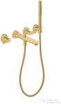 Hansgrohe AXOR CITTERIO C falsík alatti kádtöltő csaptelep zuhanyszettel, rombuszmetszéses fogantyúval, alaptest nélkül, szálcsiszolt arany hatású 49481250 (49481250)