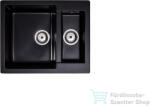 LunArt Marko 60, 5x49, 5 cm-es öntött gránit mosogató medence gyümölcsmosóval, szifon nélkül, Midnight black 5999861632169 (5999861632169)