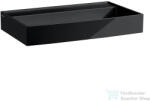 Laufen Kartell By Laufen 80x46 cm-es csiszolt aljú mosdó csaplyuk és túlfolyó nélkül, fényes fekete H8163360201121 (H8163360201121)