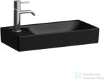 Laufen MEDA 46x23, 5 cm-es fali mosdó bal oldali csaplyukkal, csaptelep-és túlfolyó nélkül, matt fekete H8151147161131 (H8151147161131)
