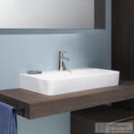 Laufen Val SaphirKeramik 65x42 cm-es csiszolt aljú mosdó túlfolyó nélkül, LCC bevonattal, fehér H8162844001111 (H8162844001111)