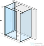 Jika PURE 78, 4/88, 4 cm-es zuhanyfal Jika Perla átlátszó üveggel, fényes ezüst profillal, H2694200026681 (H2694200026681)