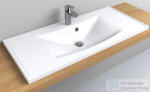 LunArt Tundy 100x45 cm-es beépíthető öntöttmárvány mosdó, fényes fehér 5999123006875 (5999123006875)