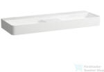 Laufen Val SaphirKeramik 120x42 cm-es mosdó csaplyuk és túlfolyó nélkül, félig száraz zónával, LCC Active bevonattal, fehér H814282A001121 (H814282A001121)