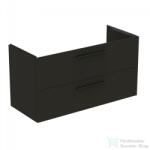 Ideal Standard I. Life B 120x50, 5 cm-es 2 fiókos fali szekrény mosdó és fogantyú nélkül, Carbon grey matt T5514NV (T5514NV)
