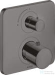 Hansgrohe AXOR Citterio M falsík alatti termosztátos kád/zuhany csaptelep elzárószeleppel, szálcsiszolt fekete króm 34705340 (34705340)