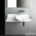 Laufen Ino 90x45 cm-es mosdó csaplyuk és túlfolyó nélkül, pult a bal oldalon, LCC bevonattal, fehér H8133014001121 (H8133014001121)