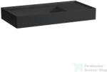 Laufen Kartell By Laufen 90x46 cm-es csiszolt aljú mosdó csaplyuk és túlfolyó nélkül, matt fekete H8183387161121 (H8183387161121)