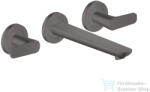 Hansgrohe AXOR Citterio C falsík alatti mosdó csaptelep 19 cm-es kifolyóval, nem zárható leeresztővel, rombuszmetszéses fogantyúval, alaptest nélkül, szálcsiszolt fekete króm 49071340 (49071340)