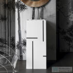 Laufen Kartell By Laufen szabadon álló mosdó 3 csaplyukkal, túlfolyó nélkül, speciális rejtett lefolyóval, fehér, fekete csíkokkal H811331D021581 (H811331D021581)