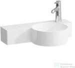 Laufen Val SaphirKeramik 55x31, 5 cm-es túlfolyó nélküli kézmosó bal oldali pulttal, LCC bevonattal, fehér H8152844001141 (H8152844001141)