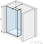 Jika PURE 69, 7/20 cm-es zuhanyfal Jika Perla átlátszó üveggel, fényes ezüst profillal, H2684210026681 (H2684210026681)