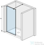 Jika PURE 88, 4 cm-es Walk-in zuhanyfal Jika Perla átlátszó üveggel, fényes ezüst profillal, H2694270026681 (H2694270026681)