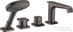 Hansgrohe AXOR CITTERIO 4 üléses peremre szerelhető termosztátos kádtöltő csaptelep, szálcsiszolt fekete króm 36411340 (36411340)