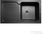 LunArt Dante 86, 1x49x, 6 cm-es öntött gránit mosogató medence szifon nélkül, Fekete 5999123000279 (5999123000279)