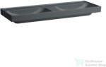 Laufen MEDA 130x46 cm-es falra/bútorra szerelhető dupla mosdó túlfolyó és csaplyuk nélkül, matt grafit H8141127581121 (H8141127581121)