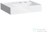 Laufen Kartell By Laufen 60x46 cm-es 2 csaplyukas mosdó bal oldali polccal, speciálisan fedett lefolyóval, LCC bevonattal, fehér H8103354008151 (H8103354008151)