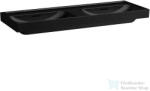 Laufen MEDA 130x46 cm-es falra/bútorra szerelhető dupla mosdó csaplyuk nélkül, matt fekete H8141127161091 (H8141127161091)