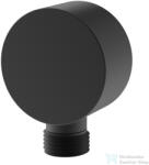 Kielle fali gégecső csatlakozó, kerek, matt fekete 20901004 (20901004)