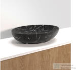 RIHO LIVIT márványmintás 52x39, 5x13 cm-es ovális mosdótál, matt fekete W031004M01 (W031004M01)