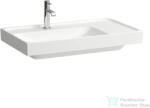 Laufen MEDA 80x46 cm-es falra/bútorra szerelhető mosdó túlfolyó nélkül, jobb oldali pulttal, matt fehér H8171167571111 (H8171167571111)