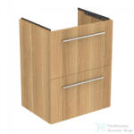 Ideal Standard I. Life S 50x37, 5 cm-es 2 fiókos fali szekrény mosdó és fogantyú nélkül, Natural oak T5291NX (T5291NX)