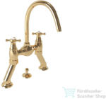 Bugnatese LADY peremre építhető 3 üléses mosdó csaptelep automata leeresztővel, Sárgaréz 915ON (915ON)