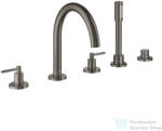 GROHE ATRIO 5 üléses kádtöltő csaptelep zuhanyszettel, alaptest nélkül, Brushed Hard Graphite 29407AL0 (29407AL0)