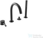 Bugnatese Kline 4 üléses kádtöltő csaptelep zuhanyszettel, matt fekete 5755NE (5755NE)