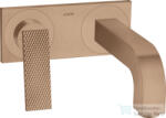 Hansgrohe AXOR CITTERIO falsík alatti mosdó csaptelep 22 cm-es kifolyóval, nem zárható leeresztővel, rombuszmetszéses fogantyúval, szálcsiszolt vörös arany hatású 39171310 (39171310)