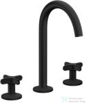 Hansgrohe AXOR ONE 170 3 üléses mosdó csaptelep, klik-klak leeresztővel, matt fekete 48040670 (48040670)