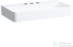 Laufen Val SaphirKeramik 75x42 cm-es csiszolt aljú mosdó 3 csaplyukkal, túlfolyó nélkül, fehér H8162850001581 (H8162850001581)