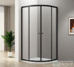SAPHO ARLETA BLACK íves zuhanykabin, 800x800mm, matt fekete profil/transzparent üveg (BLS800) (BLS800)