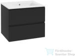 kielle OUDEE 60x55x46 cm-es 2 fiókos alsószekrény mosdóval, matt fekete 50002S64 (50002S64)