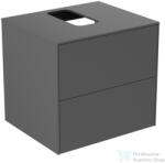 Ideal Standard CONCA 60, 2x50, 5 cm-es 2 fiókos szekrény kivágott lappal, mosdó nélkül, matt antracit T3940Y2 (T3940Y2)