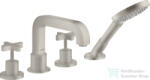 Hansgrohe AXOR CITTERIO 4 üléses peremre szerelhető kádtöltő csaptelep zuhanyszettel, rozsdamentes acél hatású 39453800 (39453800)