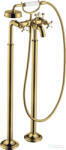 Hansgrohe AXOR MONTREUX szabadon álló kádtöltő csaptelep zuhanyszettel, polírozott arany hatású 16547990 (16547990)
