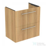 Ideal Standard I. Life S 60x37, 5 cm-es 1 fiókos fali szekrény mosdó és fogantyú nélkül, Natural oak T5293NX (T5293NX)