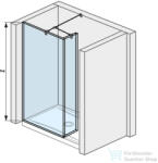 Jika PURE 79, 7/20 cm-es zuhanyfal Jika Perla átlátszó üveggel, fényes ezüst profillal, H2684220026681 (H2684220026681)