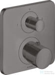 Hansgrohe AXOR Citterio M falsík alatti termosztátos kád/zuhany csaptelep elzárószeleppel, szálcsiszolt fekete króm 34725340 (34725340)